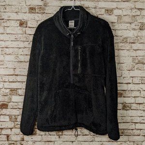 Black Fuzzy Jacket Size M, PINK by Victoria's Secret Comfy Pullover with Zipper